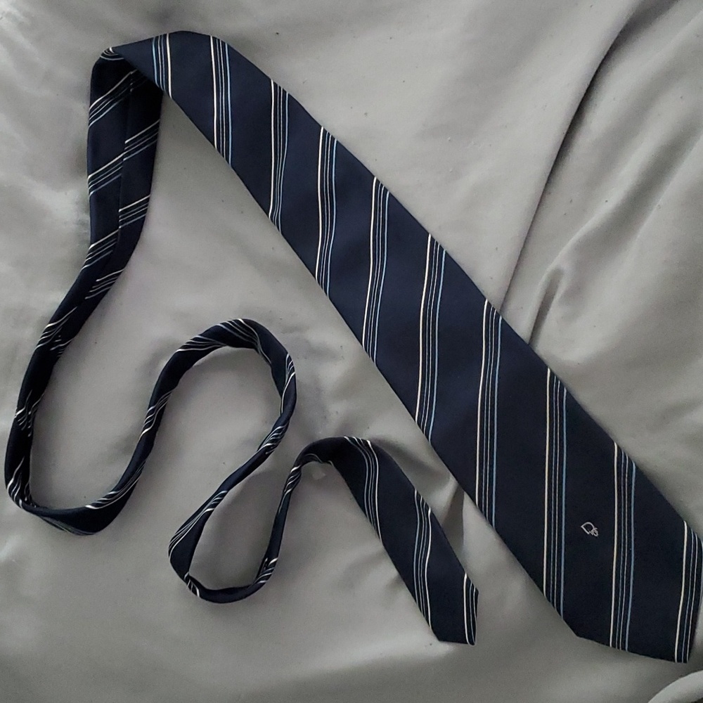 Christian Dior Navy Striped Men's Tie